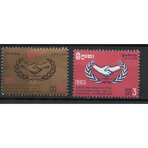 Sri Lanka Timbres Année De La Coopération Internationale 1965
