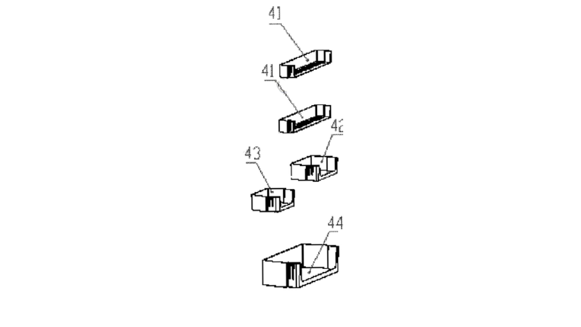 SOS Accessoire Balconnet gauche 255x125x70 mm (repère 43) pour Réfrigérateur congélateur ESSENTIEL B 149C78 Réfrigérateur congélateur (149C78 ESSENTIEL B)