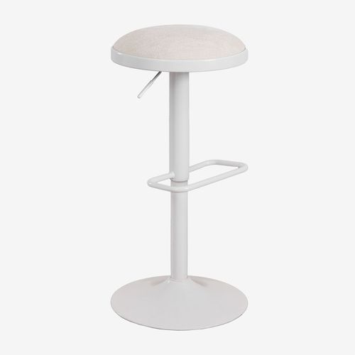 Pack De 2 Tabourets Hauts Réglables En Métal Et Tissu Igarasi Blanc - Tapioca Beige