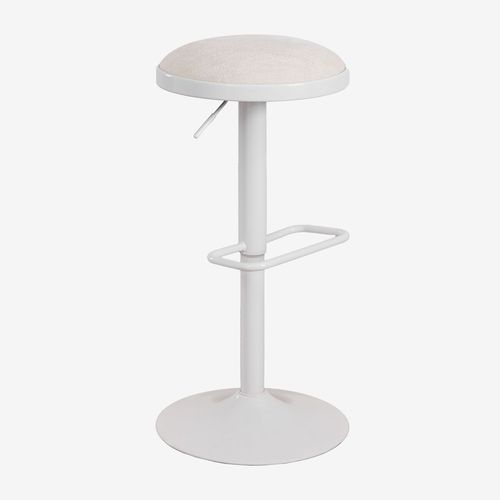 Pack De 2 Tabourets Hauts Réglables En Métal Et Tissu Igarasi Blanc - Tapioca Beige