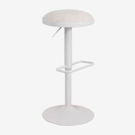 Pack De 2 Tabourets Hauts Réglables En Métal Et Tissu Igarasi Blanc - Tapioca Beige