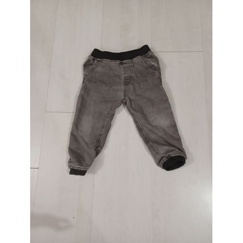 Pantalon Jean Gris, Taille Et Cheville Elastique, Enfant 2 Ans