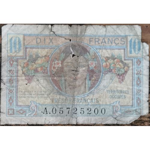 Billet De 10 Francs Trésor Français 1947 France A.05725200 (Cf Photos)