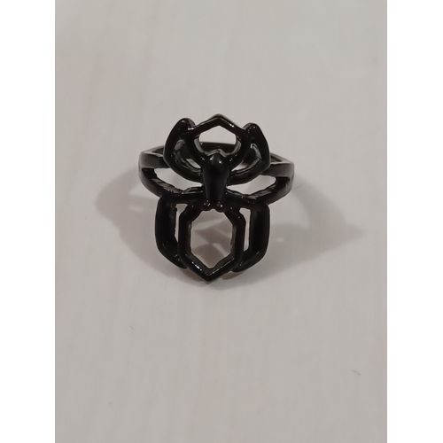 Bague Métal Noir,Araignée,Taille 18.15