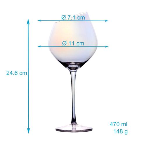 Intirilife 4x Verre À Vin Avec Bord Moderne - 470 Ml De Contenance Et Reflets Arc-En-Ciel - Verre À Vin Rouge Calice Résistant Au Lave-Vaisselle Verre Cristal Antichoc