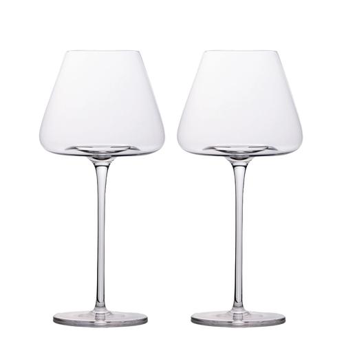 Intirilife 2x Verre À Vin Au Design Moderne - Capacité De 600 Ml - Verre À Vin Blanc Vin Rouge, Calice, Lavable Au Lave-Vaisselle, Verre En Cristal, Résistant Aux Chocs