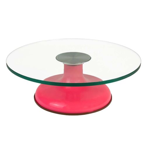 Intirilife Plateau À Gâteau Pivotant Avec Base Antidérapante En Rose - 30 X 10 Cm - Plateau Pour Gâteaux Plateau Rond De Service Pour Pâtisseries