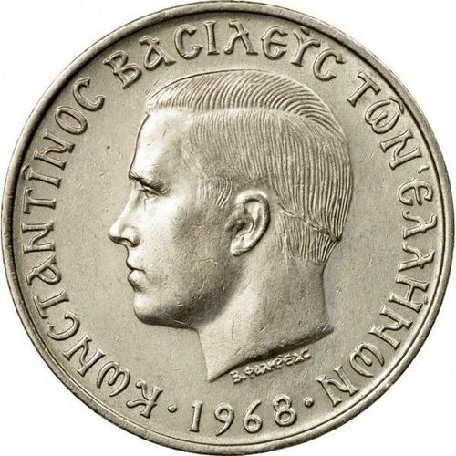 Grèce. Pièce De Monnaie De Collection D'une Valeur Faciale De 10 Drachmai. Année = 1968. Métal = Nickel. Diamètre = 30 Mm.