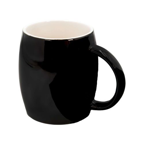 Intirilife Tasse À Café En Porcelaine Noire Avec Cuillère Couvercle En Bambou Et Contenance De 400 Ml - Parfait Comme Cadeau Pour La Famille, Les Amis Ou Les Collègues