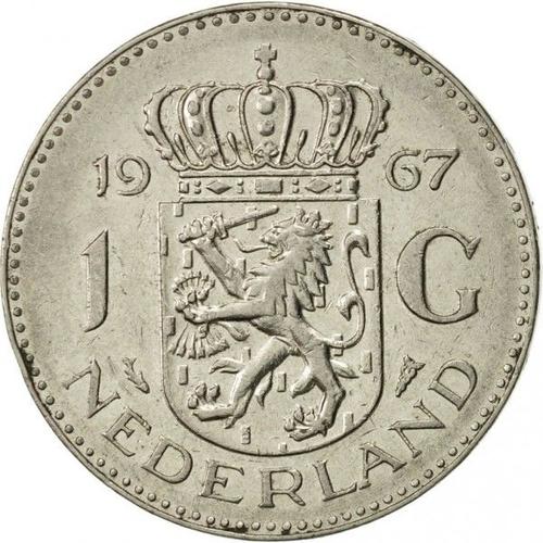 Pays Bas (Netherland) = Pièce De Monnaie De Collection D'une Valeur Faciale De 1 Gulden. Année = 1967. Métal = Nickel. Diamètre = 25 Mm