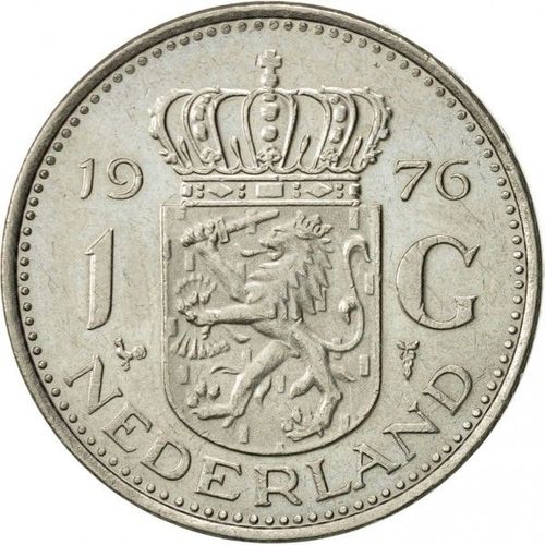 Pays Bas (Netherland) = Pièce D Emonnaie De Collection D'une Valeur Faciale De 1 Gulden. Année = 1976. Métal = Nickel. Diamètre = 25 Mm.