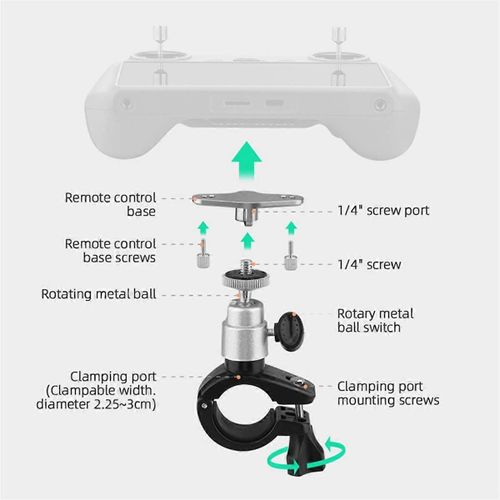 Support de vélo de fixation de clip de fixation de télécommande de télécommande pour Mini 3 pince de moniteur de téléphone RC pour