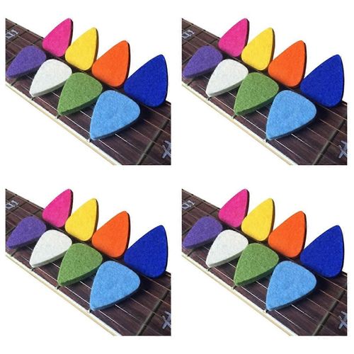 Ukulélé Pics En Feutre/Plectres Pour Ukulélé Et Guitare, 32 Pièces Médiators, Multicolore