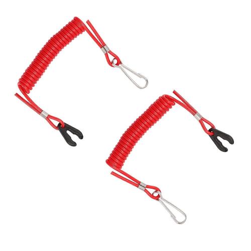 2 Cordes De Sécurité Pour Pwc Jet Wave Runners Stop Killing Tpu + Pvc Clé De Contact Rouge Rop De Sécurité Flottante