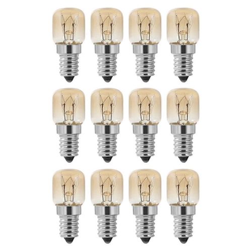 Ampoule de four, 12 pièces E14 Four 15W, ampoule de four, capuchon transparent Lampe de four pygmée, E14 résistant jusqu¿à 300 Celsius