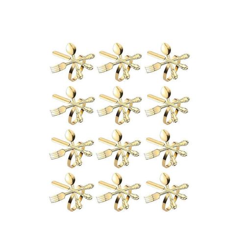 12 Pcs Métal Couteau et Fourchette Cuillère Serviette De Serviette Porte-Monnaie Pour Fête De Noël Mariage Utilisé pour Onglet Quotidien