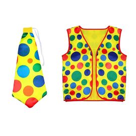 Paquet De 2 Clown Costume Set Clown Perruque Nez Gilet Pour Cheer Cosplay Parties Carnavals Habiller Up