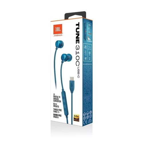 Ecouteur JBL Tune 310C USB-C Bleu