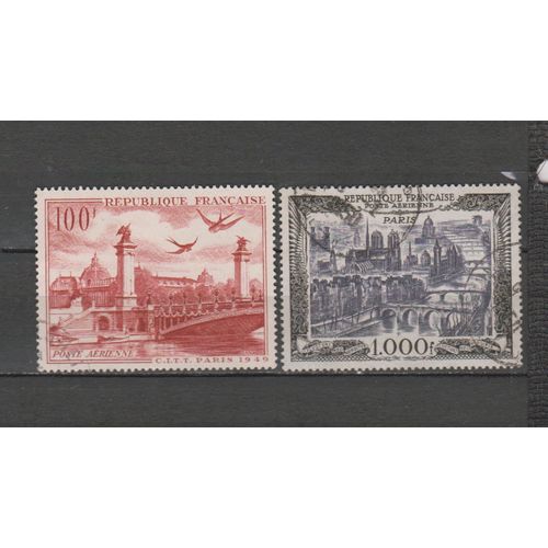 France Pa N0 28 & 29 Obliteres De 1949 & 1950 Cote : 37 €