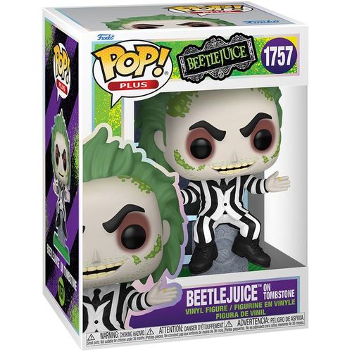 Beetlejuice - Figurine Pop! Plus Beetlejuice Sur Pierre Tombale 9 Cm