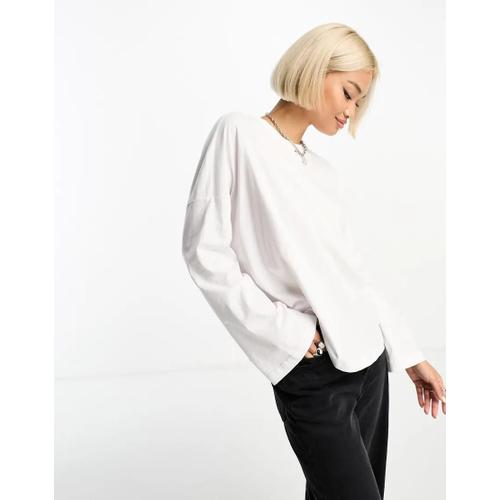 T-Shirt Oversize À Manches Longues - Blanc