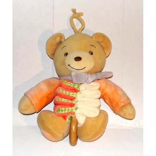 Doudou Ours Musical Accordeon Peluche Berceuse Bras Orange Kaloo