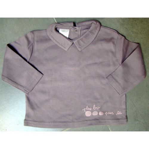 Chemise/Polo La Redoute Coton Bio 6 Mois Mauve Neuf