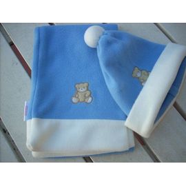 Ensemble Bonnet Et Écharpe Damart Bleu Neuf