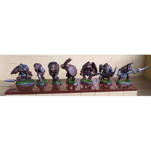 Figurine Orc Grenadier 1987 - Grenadier Warhammer - Lot De 7 Fantassins Orcs - Pour Jeux De Rôles Donjons Et Dragons D&d Ad&d Warhammer