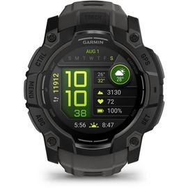 Garmin Instinct 3 - 50 Mm Amoled - Noir Avec Bracelet En Silicone Gris Charbon