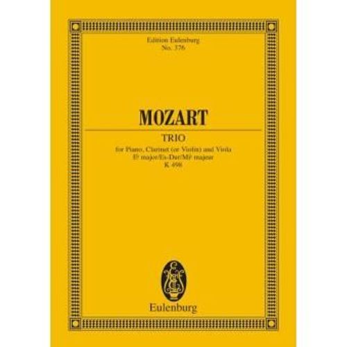 Mozart - Trio K.V. 498 En Mi Bemol Majeur Pour Piano, Clarinette Et Alto - Partition De Poche Eulenburg
