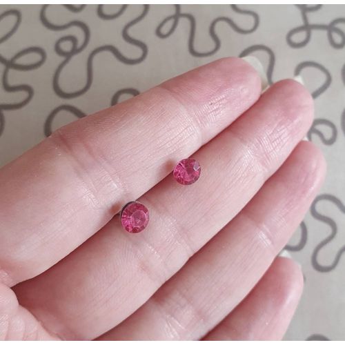 Boucles D'oreilles Diamants Roses Fushia