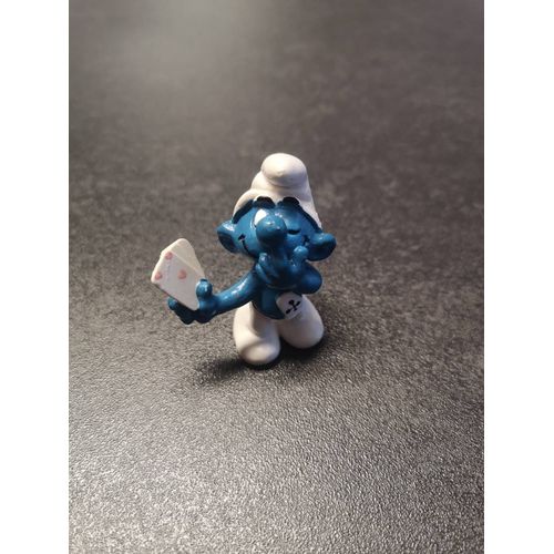 Les Schtroumpfs - Schleich - 20056 Schtroumpf Joueur De Cartes (Made In Portugal, 1980)
