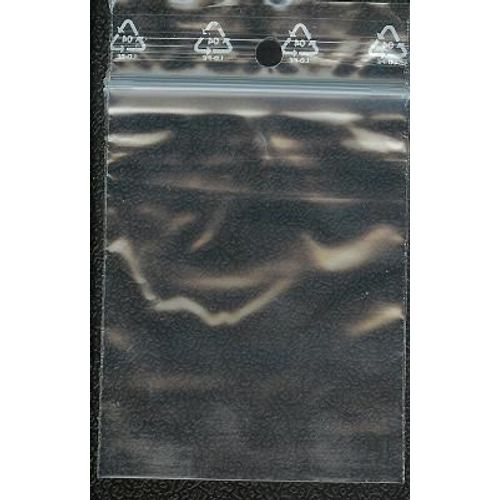 100 Pochons Plastique - Fermeture Zip - 60x80mm