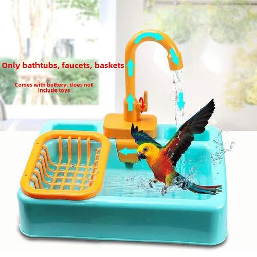 Bassin De Lavage Automatique Pour Enfants Jouet De Cuisine Pour Oiseaux Et Animaux De Compagnie Vert (Sans Jouet)