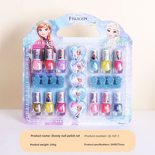 Ensemble De 12 Bouteilles De Vernis À Ongles Soluble Disney Pour Filles Jouet De Maquillage Pour Enfants Sécurité Spécialement Conçu Pour Les Films D'animation Disney Comme Frozen