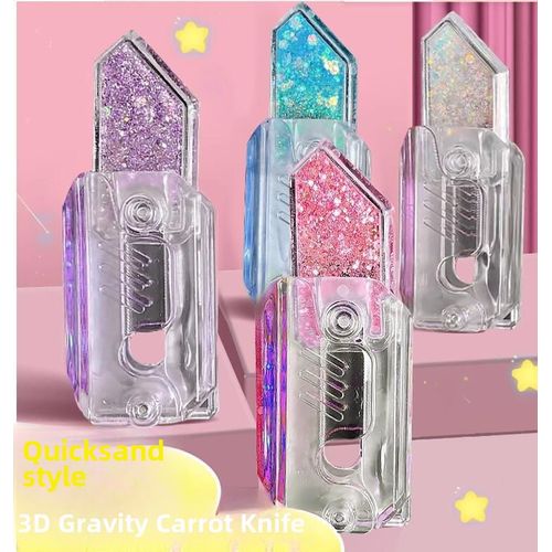 Couteau À Betterve De Stress Pour Adultes Et Enfants En Plastique Lumineux La Nuit 3d Grande Taille Couteau À Betterve Inversé Couleur Sable Mouvant