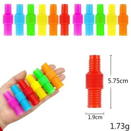 Jouet De Soulagement De Stress Pop Tube Élastique Coloré Q Version Mini Tube Rétractable Jouet Éducatif Sensoriel Pour Enfants