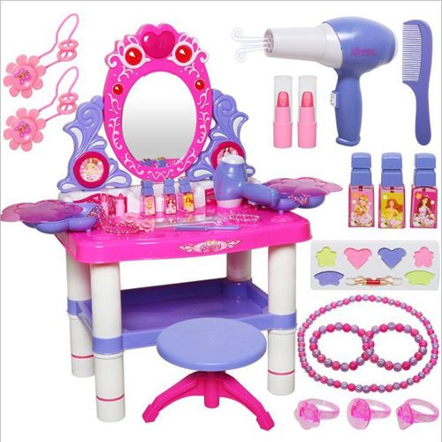 Peigne De Maquillage Pour Enfants Jouet De Maquillage Pour Princesse Cadeau D'anniversaire Pour Filles 6-7-8 Ans Peigne De Table De Maquillage (Balcon)