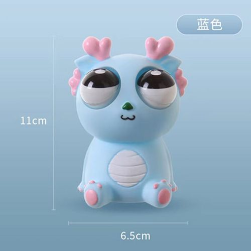 Jouet Anti-Stress Dragon À Sourire De 11cm En Plastique Normand-Bleu Pour Soulager La Pression Et L'anxiété