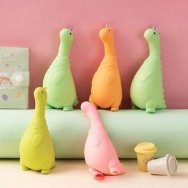 Balle De Stress Réduisante Pour Enfants En Caoutchouc Doux De Dino Mania Jouet De Soulagement D'pression Lentil Élastique Couleur Poudre