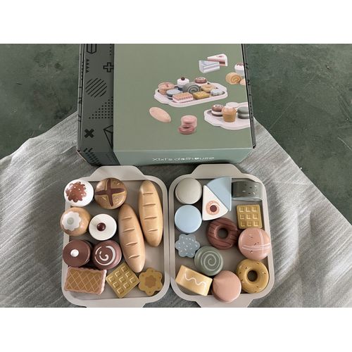 Jouet De Cuisine Pour Enfants De Nunukids Groupe Alimentaire Gâteau Dessert À La Pâtisserie Jouet En Bois Pour Enfants De 3 À 7 Ans Couleur Xixi-Gâteau