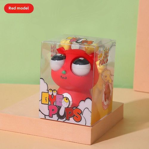Jouet De Soulagement De Pression Autour D'oeil En Forme De Dragon Avec Boîte D'emballage Rouge 11cm Pour Détente Et Soulagement De L'stress