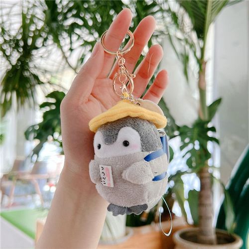 Jouet En Peluche Mignon Pingouin Avec Chapeau Et Clé En Forme De Livre: Décoration De Clavier Pour Enfants De Haute Qualité Souvenir De Voyage Coloré Or