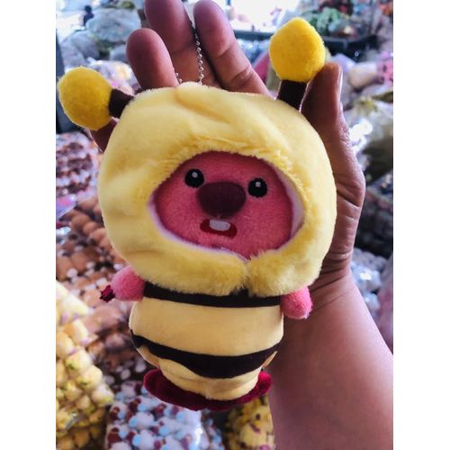 Jouet En Peluche Mignon De Petite Fox Loopy Style Influencer Couleur Petite Abeille Hauteur 14cm Avec Chaîne À Perles
