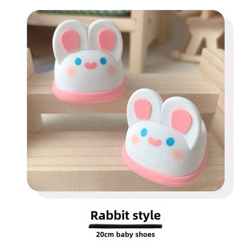 Chaussures De Poupée En Coton 20cm Pour La Photographie Et Le Jouet De Style Dessin Animé Avec Support De Stand Pour Poupées Bjd Couleur Chaussures De Lapin