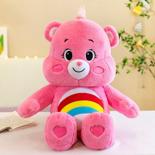 Jouet En Peluche Ours Coloré Triple Nouveau Modèle Extra Grande Poupée De 62cm Avec Dessin Animé D'ours Panda Mignon En Tissu Rose