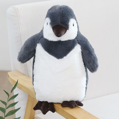 Jouet En Peluche D'oie De Marque Pingouin Pour Femmes Dessin Animé De Pingouin Gris Réaliste De 50cm Idéal Pour Cadeau Et Collection