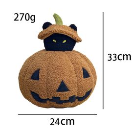 Jouet En Peluche Gus Le Fantôme Avec Coussinet Citrouille Pour Halloween Poupée De Taille Énorme Couleur Citrouille Chat