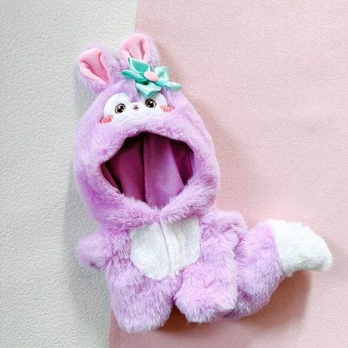 Poupée En Coton 20cm Avec Queue Et Vêtements De Poupée Réalistes Pour Obéses Poupée De Célébrité Couleur Lapin Violet